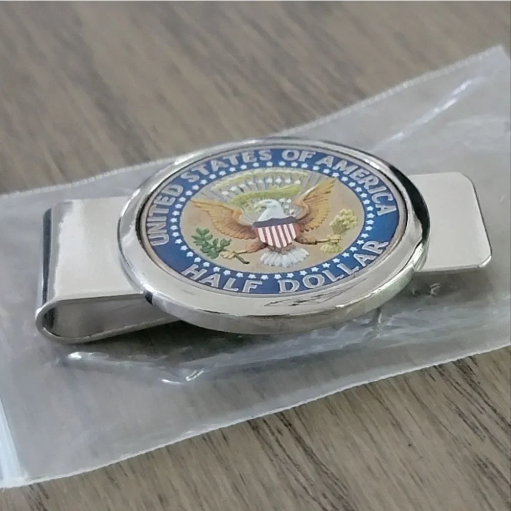American Coin Treasures Money Clip Presidential Seal Half Dollar Coin in Color
